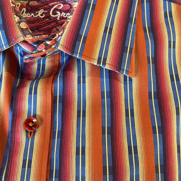 NWOT Mens Robert Graham Flip Cuff Button Shirt 1XL - Picture 10 of 10